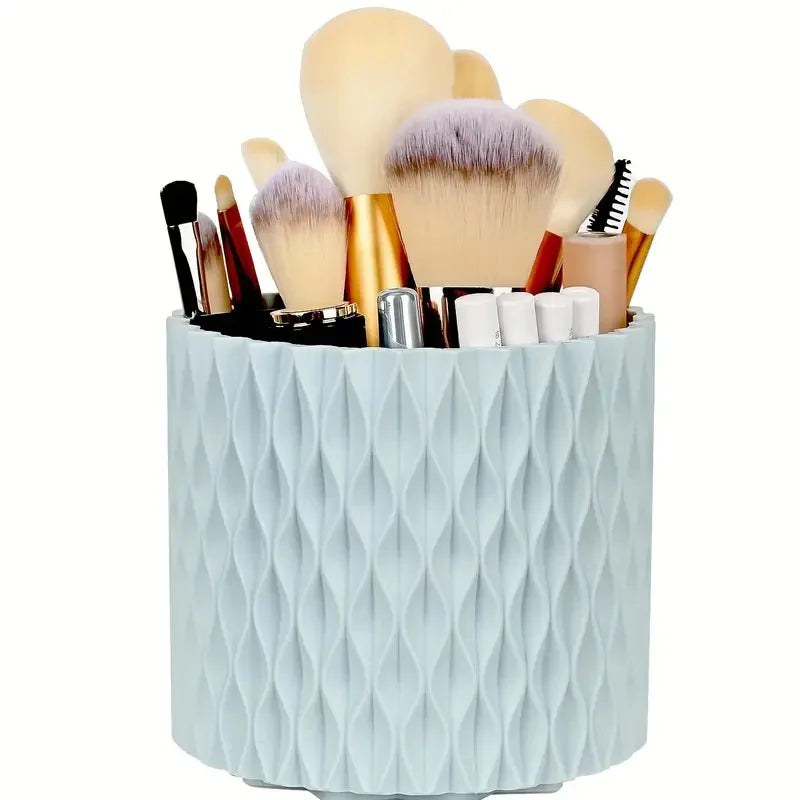360° Rotating 5-Slot Makeup Brush Holder & Desk Organizer